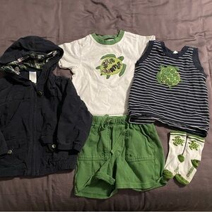 Gymboree Blue and Green Matching Set with Turtle Design